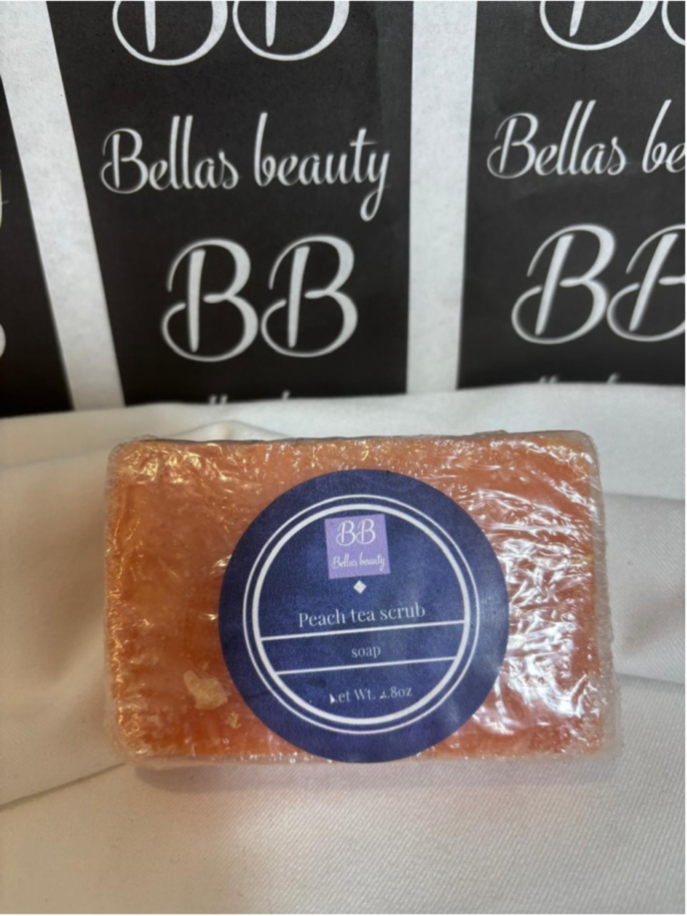 Peach Tea Scrub Soap - Vegan - 100% Natural Artisan Bellas Beauty #V03 x32